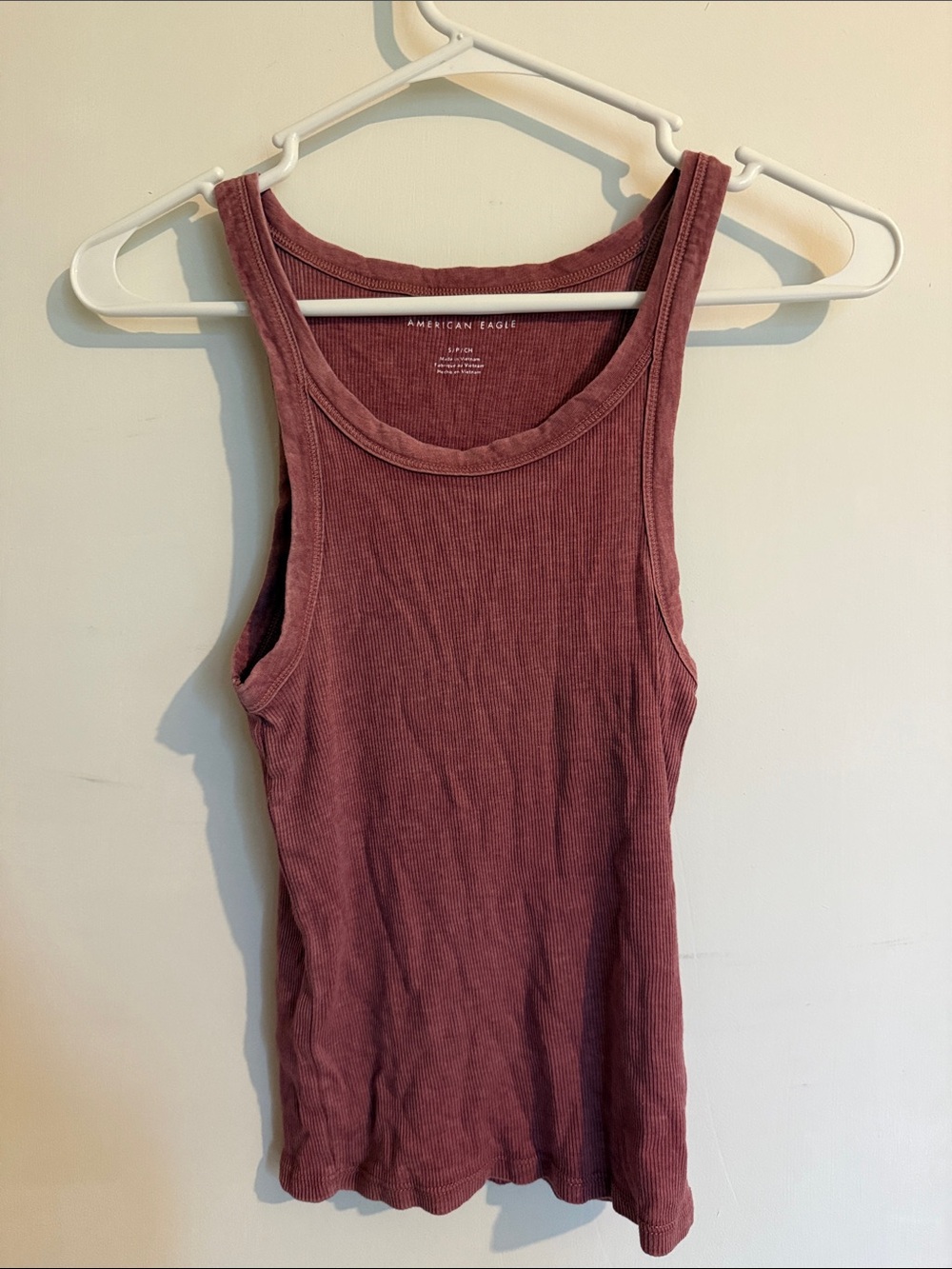 American Eagle Outfitters Ribbed Tank Top in Dusty Rose